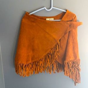 Kenar Leather Fringe Skirt